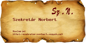 Szekretár Norbert névjegykártya