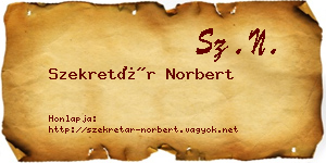 Szekretár Norbert névjegykártya